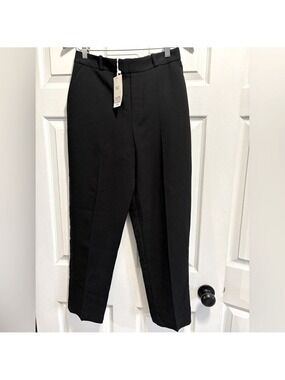 NWT Mango MNG Dress Pants Black Pull On  Trousers Elastic Back Waist Size Medium